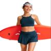 CRZ YOGA Womens Swim Board Shorts High Waisted Flowy Beach Skirt Skorts Bathing Swimsuit Bottoms with Liner Insignia Blue Large view 4