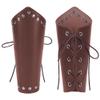 AHANDMAKER 2 Sets Leather Gauntlet Wristband, Medieval Wrist Armor Bracers Arm Armor Cuff, Punk Arm Guards, Renaissance Costume Accessories, for Men Women Cosplay, Brown view 1