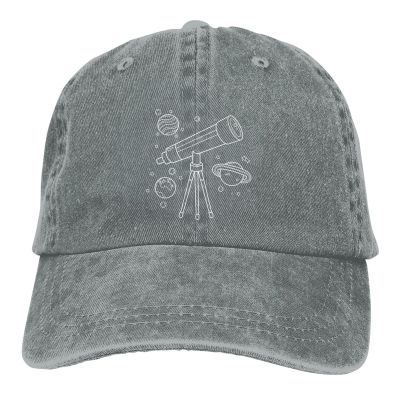 Astronomys Telescopes Hat Baseball Cap for Men Women Adjustable Fashion Sun Hats Gray