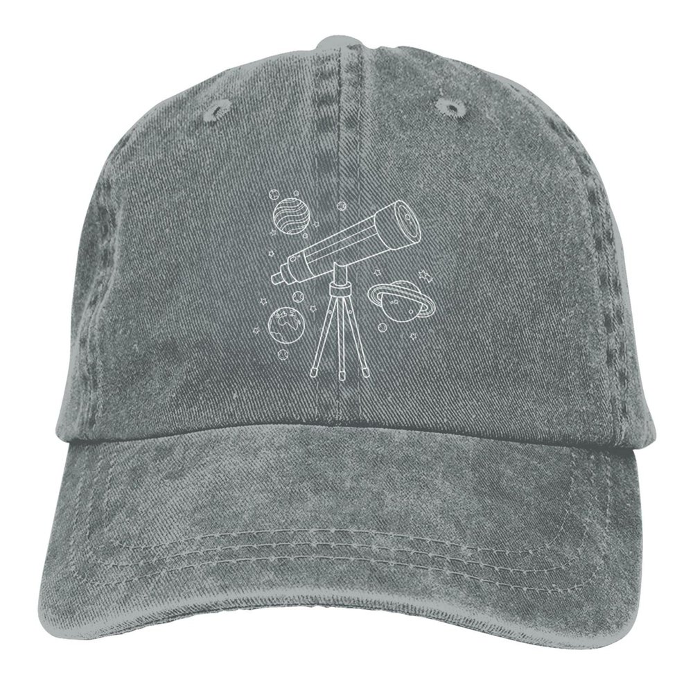 Astronomys Telescopes Hat Baseball Cap for Men Women Adjustable Fashion Sun Hats Gray