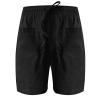 Women's Loose Wide Leg Shorts Summer Casual Cotton Linen Shorts Drawstring Elastic High Waist Pocket Straight Short Pants Black view 4