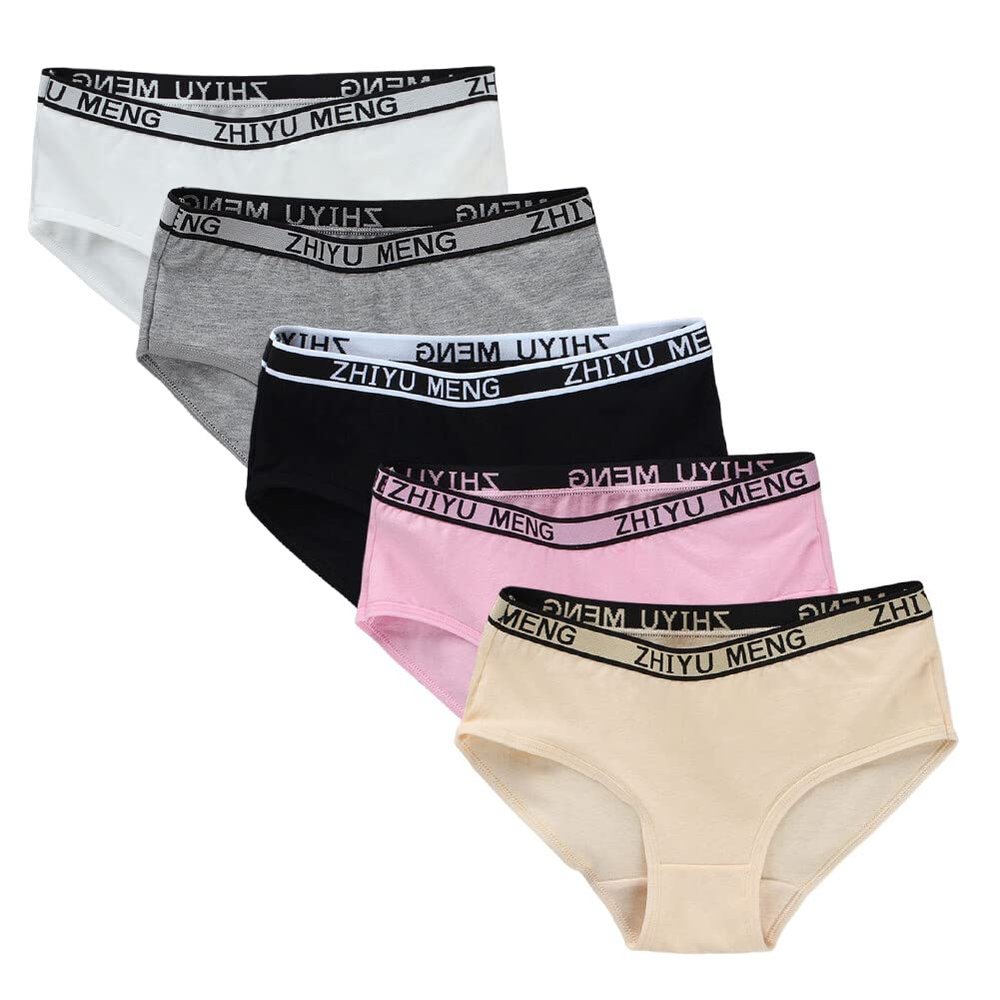 EUBUY 5PCS Girls Underwear Set, Soft Cotton Briefs Comfortable Panties for Teens Girls Little Big Girls