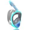 QingSong Kids Snorkel Mask Full Face, Snorkeling Set with Camera Mount, 180 Degree Panoramic View Snorkeling Gear Anti-Fog Anti-Leak view 1