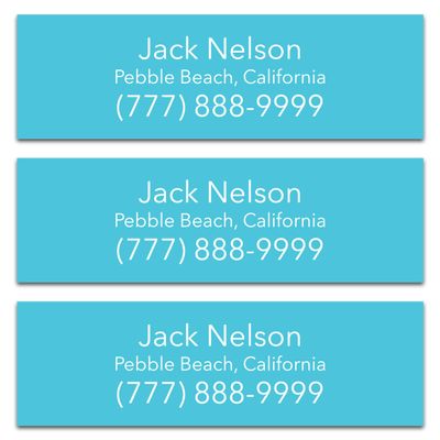 Personalized Golf Club Name Labels (30 Labels) - Custom Waterproof Name Stickers for Golf Clubs (Light Blue with White Text)
