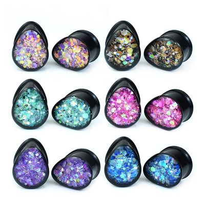 12Pcs/6pairs Drop Shape Ear Gauges Plugs and Tunnels Ear Stretcher Expander Ear Piecing Jewelry 8mm