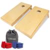 GoSports 4 ft x 2 ft Commercial Grade Cornhole Boards Set - Includes 8 Regulation Tournament Style Bean Bags - Natural view 1