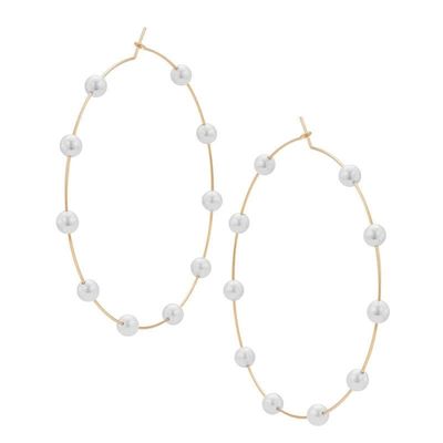 Pearl Earrings Trend Pearl Big Circle Earrings Fashion Exaggerate Personality