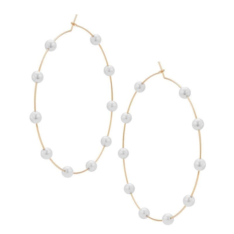 Pearl Earrings Trend Pearl Big Circle Earrings Fashion Exaggerate Personality