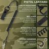 TECEUM Tactical Pistol Lanyard  Black  Equipment Accessories for Military, Police, Security & Personal Use  Spring Safety Strap with D-Ring Keeper  Anti-Lost Elastic Coil for Belt or MOLLE view 2