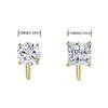 YOQUCOL 2 Pairs 8MM White Cubic Zirconia Crystal Golden Tone Clip On Earrings Non Pierced Stud Earrings For Women view 2