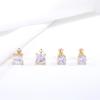 YOQUCOL 2 Pairs 8MM White Cubic Zirconia Crystal Golden Tone Clip On Earrings Non Pierced Stud Earrings For Women view 3