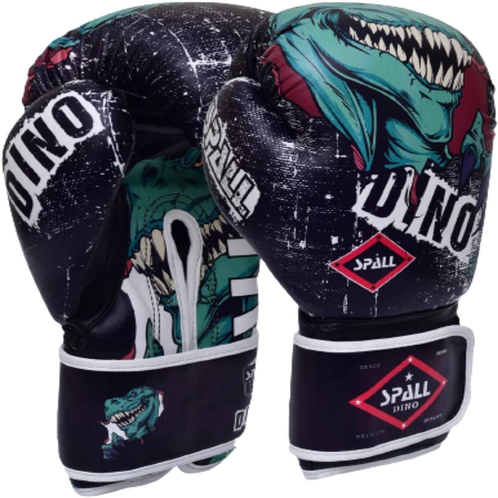 Spall Pro US Boxing Gloves for Kids, Men & Women - Pro Training Sparring Punching Gloves - Muay Thai MMA, Kickboxing Heavy Bag Workout Leather Boxing Gloves (Black, 6OZ)