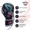 Spall Pro US Boxing Gloves for Kids, Men & Women - Pro Training Sparring Punching Gloves - Muay Thai MMA, Kickboxing Heavy Bag Workout Leather Boxing Gloves (Black, 6OZ) view 2