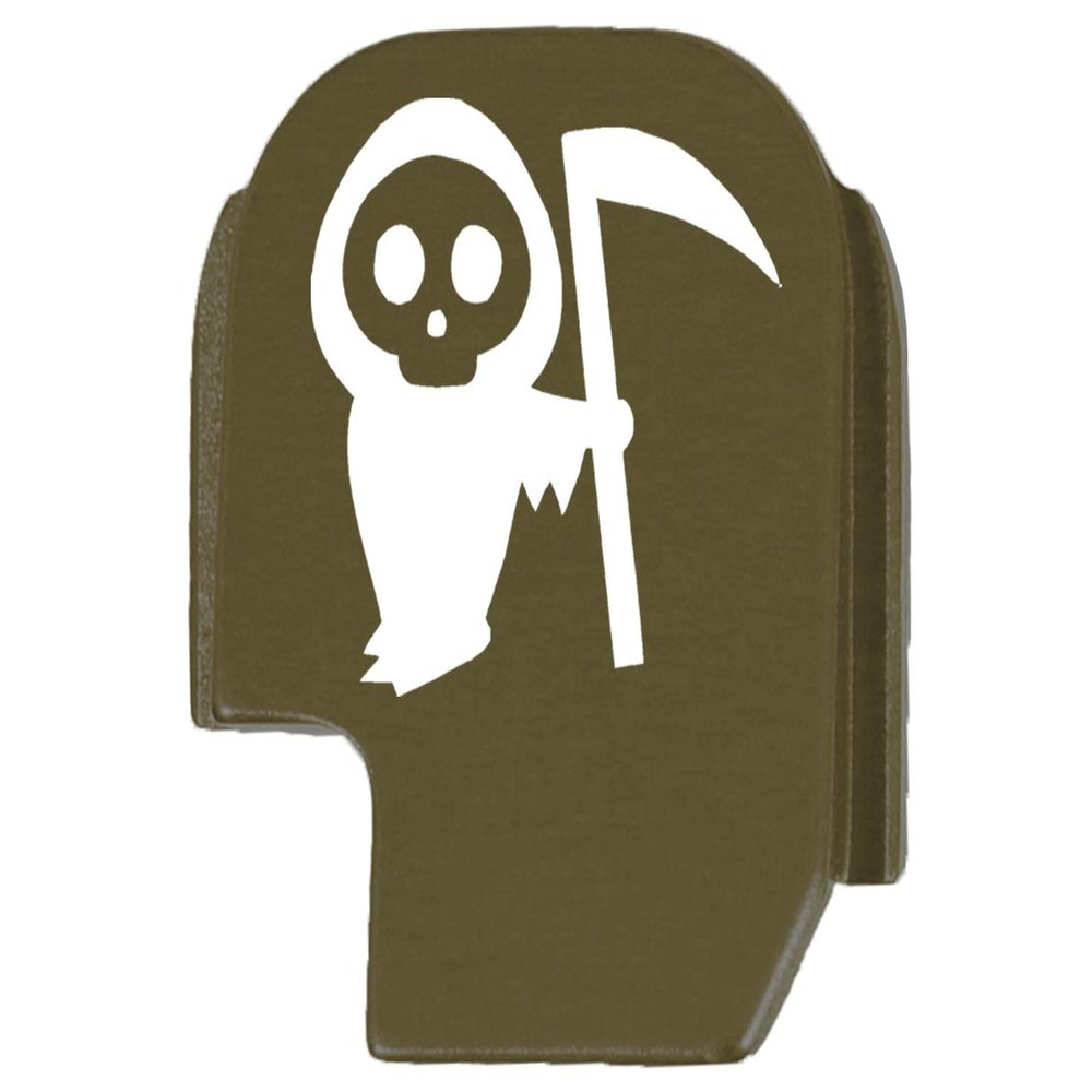 NDZ Performance Rear Slide Cover Plate for Sig P365 P365X P365 XL P365 X Macro P365 Fuse 9mm .380 Laser Engraved Aluminum in Olive Drab Green - Grim Reaper Baby