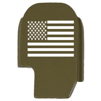 NDZ Performance Rear Slide Cover Plate for Sig P365 P365X P365 XL P365 X Macro P365 Fuse 9mm .380 Laser Engraved Aluminum in Olive Drab Green - US Flag