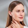 YOQUCOL 2 Pairs 8MM White Cubic Zirconia Crystal Rose Golden Tone Clip On Earrings Non Pierced Stud Earrings For Women view 4