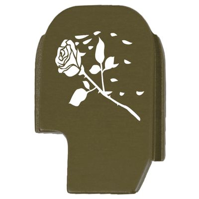 NDZ Performance Rear Slide Cover Plate for Sig P365 P365X P365 XL P365 X Macro P365 Fuse 9mm .380 Laser Engraved Aluminum in Olive Drab Green - Rose Swoosh Petals