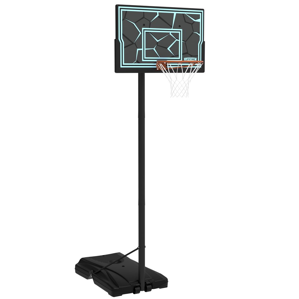 Lifetime Height Adjustable Portable Basketball Hoop, 8 to 10 Foot Adjustment, 44 Inch Impact Backboard, Blue/Gray