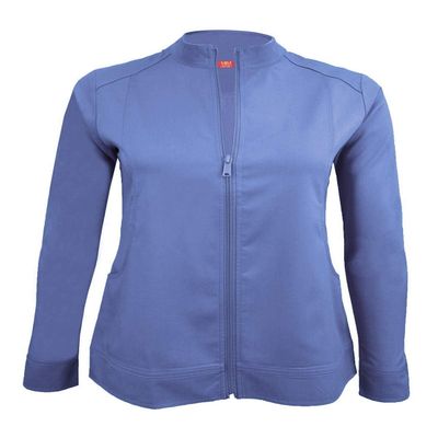 Women's Ultra Soft Front Zip Warm-Up Scrub Jacket (True Royal Blue, X-Small)