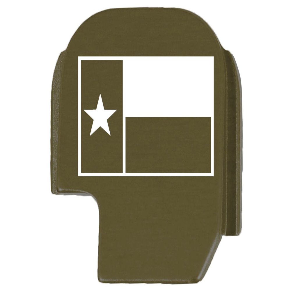 NDZ Performance Rear Slide Cover Plate for Sig P365 P365X P365 XL P365 X Macro P365 Fuse 9mm .380 Laser Engraved Aluminum in Olive Drab Green - Texas State Flag