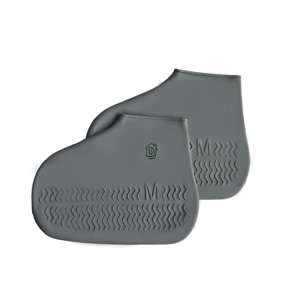 SPLANDIN Waterproof Shoe Covers for Kids, Women & Men. Reusable Dustproof & Anti Slip Silicone Rain Shoe Covers, Sustainable & BPA Free. Overshoes Protectors. (Gray, Large (9.5-12))