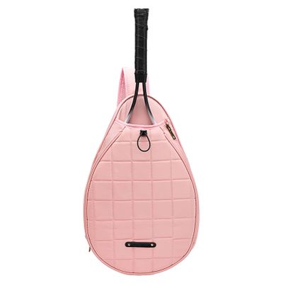 apott Pink Tennis Bag Waterproof Tennis Crossbody Backpack Sports Sling for Pickleball Racketball for Men Women