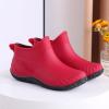 Fashion Woman Rain Shoes Outdoor Waterproof Women's Ankle Garden Boots Shoes Women Insulated Rain Boots (Red, 6.50) view 2