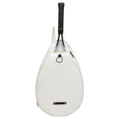 apott White Tennis Bag Waterproof Tennis Crossbody Backpack Sports Sling for Pickleball Racketball for Men Women