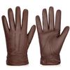 BISON DENIM Winter Genuine Sheepskin Leather Gloves for Men, Touchscreen Texting Warm Cashmere Lined Gloves for Driving (Cognac,XX-Large) view 1