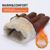 BISON DENIM Winter Genuine Sheepskin Leather Gloves for Men, Touchscreen Texting Warm Cashmere Lined Gloves for Driving (Cognac,XX-Large) view 2