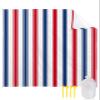 USA Independence Red Blue White Stripe Beach Blanket Extra Large 118x108in Outdoor Waterproof Sandproof Picnic Blankets with Stakes Lightweight Beach Mat for Camping Travel,President's Flag Day view 1