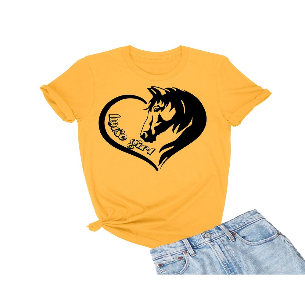 XX-Large Gold Mens Horse Girl Loves Horses Gift Idea T-Shirt