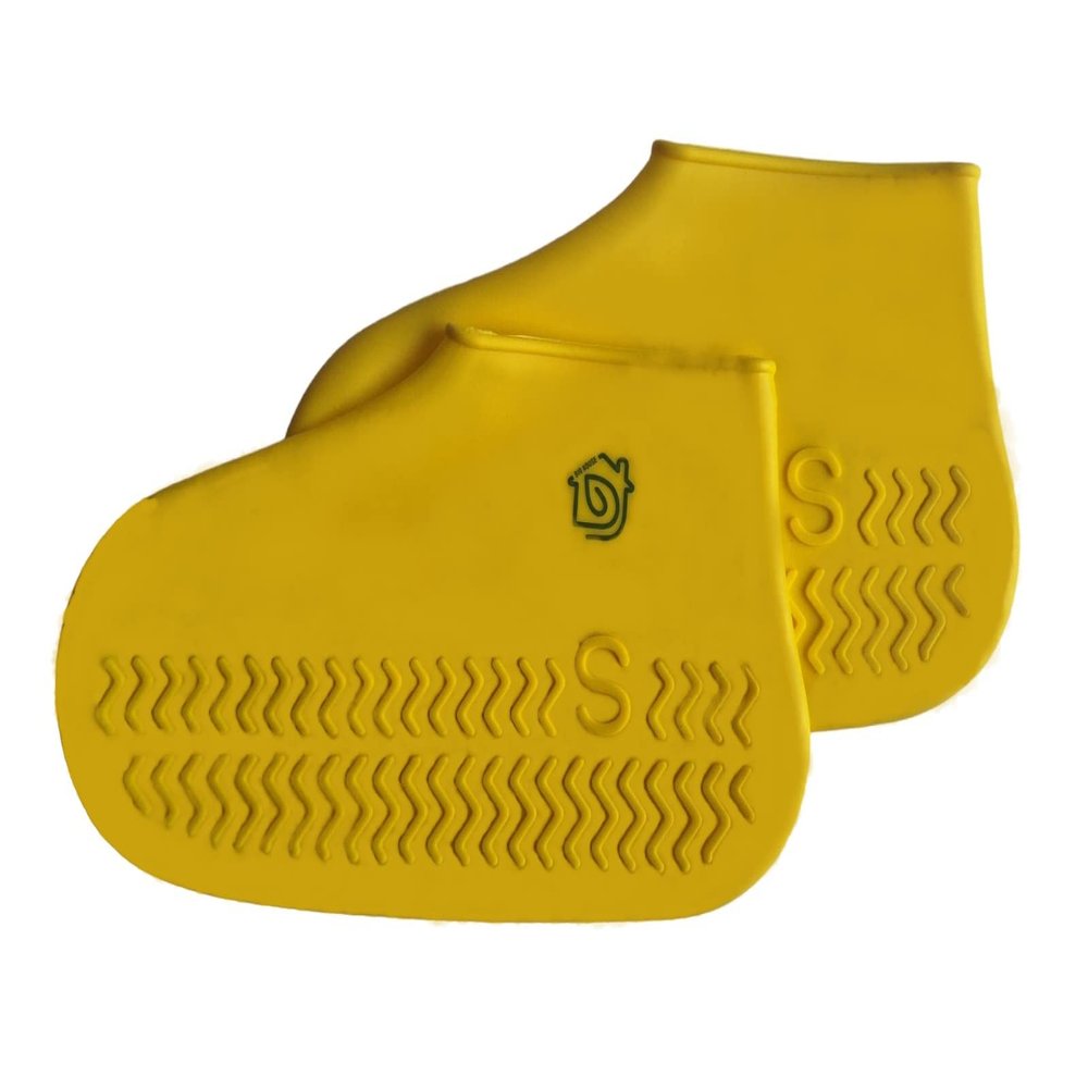 SPLANDIN Waterproof Shoe Covers for Kids, Women & Men. Reusable Dustproof & Anti Slip Silicone Rain Shoe Covers, Sustainable & BPA Free. Overshoes Protectors. (Yellow, Medium (Size 6.5-9))