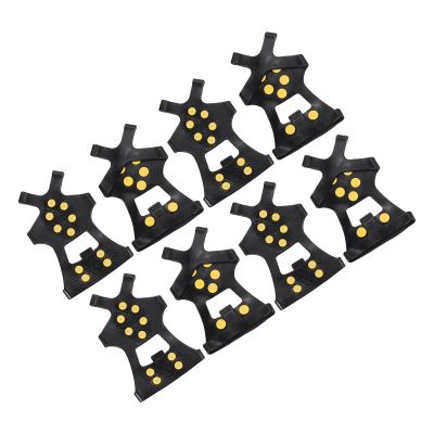 PATIKIL 7.3" Ice Cleats, 4 Pairs Anti-Slip Snow Traction Cleat 10 Steel Studs Crampons Universal Gripper Spikes Claw for Shoes and Boots, Black