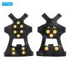 PATIKIL 7.3" Ice Cleats, 4 Pairs Anti-Slip Snow Traction Cleat 10 Steel Studs Crampons Universal Gripper Spikes Claw for Shoes and Boots, Black view 3