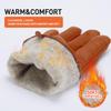 BISON DENIM Winter Genuine Sheepskin Leather Gloves for Men, Touchscreen Texting Warm Cashmere Lined Gloves for Driving (Tan,Small) view 2