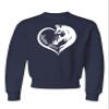 Medium Navy Blue Youth Horse Girl Loves Horses Gift Idea Crewneck Sweatshirt view 1