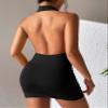 2023 Women's Dresses Solid Backless Halter Neck Bodycon Dress Women's Dresses (Color : Black, Size : Medium) view 2