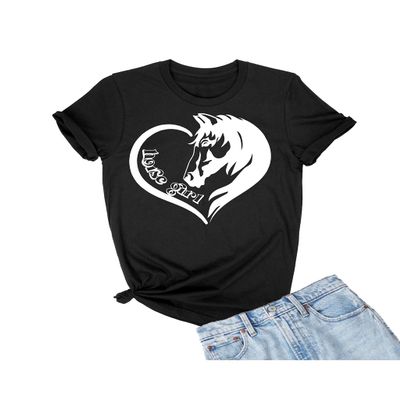 3X-Large Black Mens Horse Girl Loves Horses Gift Idea T-Shirt