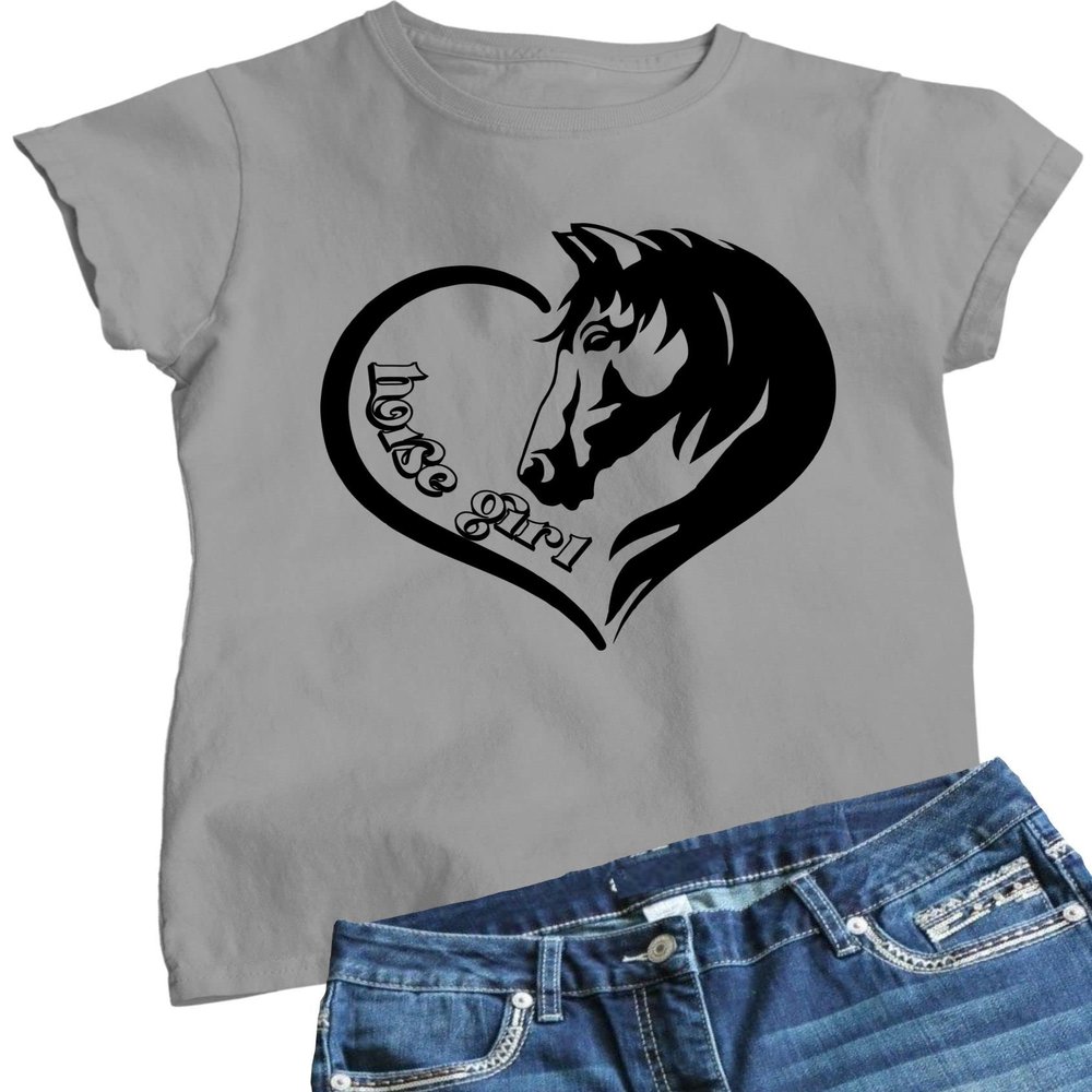 3X-Large Athletic Heather Women Horse Girl Loves Horses Gift Idea T-Shirt