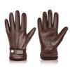 BISON DENIM Winter Sheepskin Leather Gloves for Men, Warm Cashmere Lined Touchscreen Texting Gloves for Driving (Cognac,XX-Large) view 1