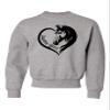 Small Athletic Heather Youth Horse Girl Loves Horses Gift Idea Crewneck Sweatshirt view 1