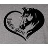 Small Athletic Heather Youth Horse Girl Loves Horses Gift Idea Crewneck Sweatshirt view 2