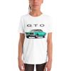 1965 GTO Convertible Classic Car Nostalgia Youth Short Sleeve T-Shirt White view 1