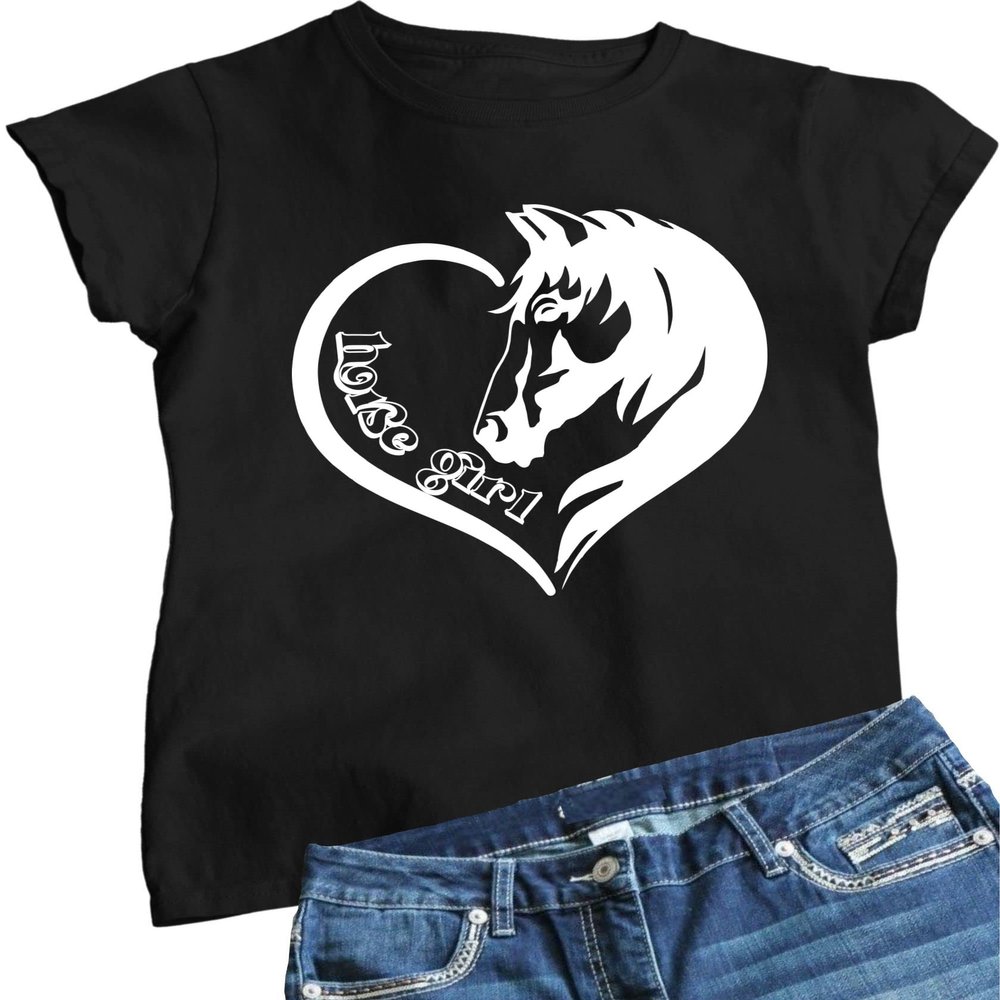 3X-Large Black Women Horse Girl Loves Horses Gift Idea T-Shirt