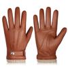 BISON DENIM Winter Sheepskin Leather Gloves for Men, Warm Cashmere Lined Touchscreen Texting Gloves for Driving (Tan,XX-Large) view 1