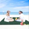 Modern Minimalism Hunter Green Beach Blanket Extra Large 118x108in Outdoor Waterproof Sandproof Picnic Blankets with Stakes Lightweight Beach Mat for Camping Travel Hiking,St Patricks Olive Green view 4