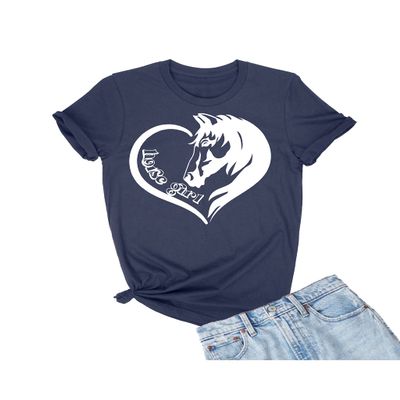 3X-Large Navy Blue Mens Horse Girl Loves Horses Gift Idea T-Shirt