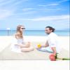 Modern Minimalism Pure Beige Beach Blanket Extra Large 95x80in Outdoor Waterproof Sandproof Picnic Blankets with Stakes Lightweight Beach Mat for Camping Travel Hiking,Cracker Khaki Solid Color view 4