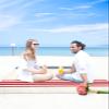Independence Day Red Blue Stripe Beach Blanket Extra Large 83x79in Outdoor Waterproof Sandproof Picnic Blankets with Stakes Lightweight Beach Mat for Camping Travel Hiking,Farm Retro Freedom Liberty view 4